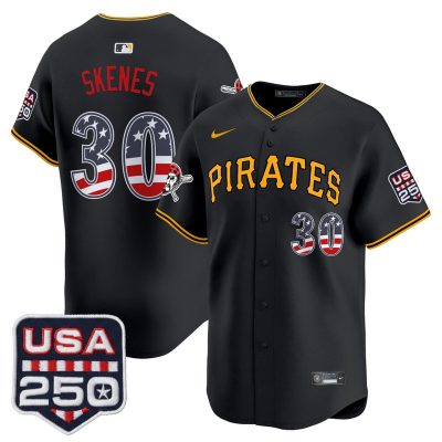 Men's Pittsburgh Pirates USA 250 Fourth of July Vapor Premier Limited Jersey - Black / Paul Skenes