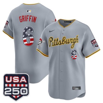 Men's Pittsburgh Pirates USA 250 Fourth of July Vapor Premier Limited Jersey - Gray / Konnor Griffin
