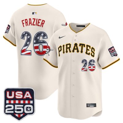 Men's Pittsburgh Pirates USA 250 Fourth of July Vapor Premier Limited Jersey - Liberty Cream / Adam Frazier