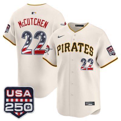 Men's Pittsburgh Pirates USA 250 Fourth of July Vapor Premier Limited Jersey - Liberty Cream / Andrew McCutchen