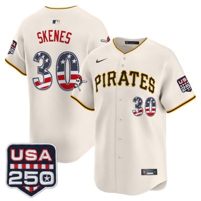 Men's Pittsburgh Pirates USA 250 Fourth of July Vapor Premier Limited Jersey - Liberty Cream / Paul Skenes