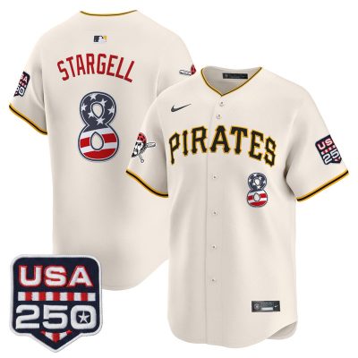 Men's Pittsburgh Pirates USA 250 Fourth of July Vapor Premier Limited Jersey - Liberty Cream / Willie Stargell