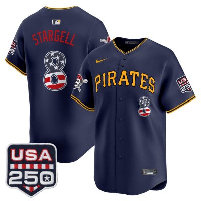 Men's Pittsburgh Pirates USA 250 Fourth of July Vapor Premier Limited Jersey - Navy / Willie Stargell