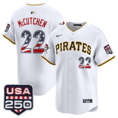 Men's Pittsburgh Pirates USA 250 Fourth of July Vapor Premier Limited Jersey - White / Andrew McCutchen