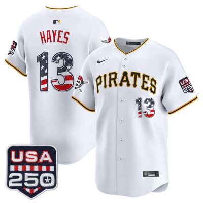 Men's Pittsburgh Pirates USA 250 Fourth of July Vapor Premier Limited Jersey - White / Ke'Bryan Hayes