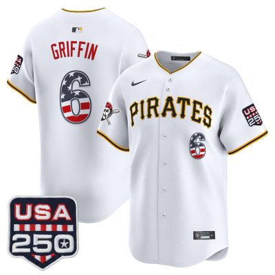 Men's Pittsburgh Pirates USA 250 Fourth of July Vapor Premier Limited Jersey - White / Konnor Griffin