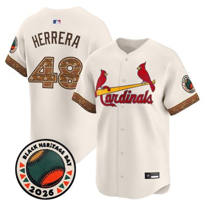 Men's St. Louis Cardinals 2026 Black Heritage Day Vapor Premier Limited Jersey - Stitched - Cream / Ivan Herrera