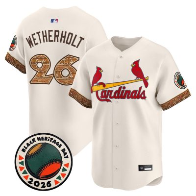 Men's St. Louis Cardinals 2026 Black Heritage Day Vapor Premier Limited Jersey - Stitched - Cream / JJ Wetherholt