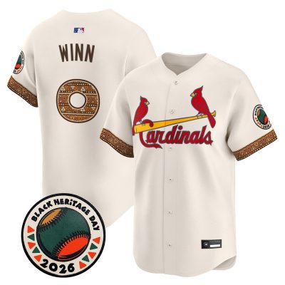 Men's St. Louis Cardinals 2026 Black Heritage Day Vapor Premier Limited Jersey - Stitched - Cream / Masyn Winn