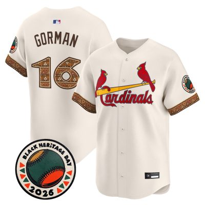 Men's St. Louis Cardinals 2026 Black Heritage Day Vapor Premier Limited Jersey - Stitched - Cream / Nolan Gorman