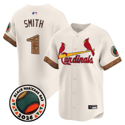 Men's St. Louis Cardinals 2026 Black Heritage Day Vapor Premier Limited Jersey - Stitched - Cream / Ozzie Smith