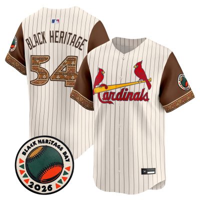 Men's St. Louis Cardinals 2026 Black Heritage Day Vapor Premier Limited Jersey - Stitched - Pinstripe / #54 Black Heritage