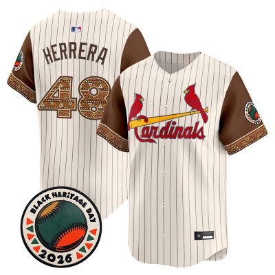 Men's St. Louis Cardinals 2026 Black Heritage Day Vapor Premier Limited Jersey - Stitched - Pinstripe / Ivan Herrera