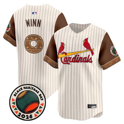 Men's St. Louis Cardinals 2026 Black Heritage Day Vapor Premier Limited Jersey - Stitched - Pinstripe / Masyn Winn