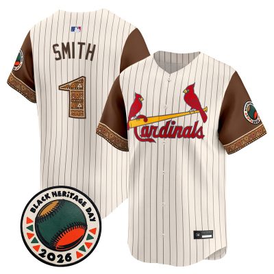Men's St. Louis Cardinals 2026 Black Heritage Day Vapor Premier Limited Jersey - Stitched - Pinstripe / Ozzie Smith