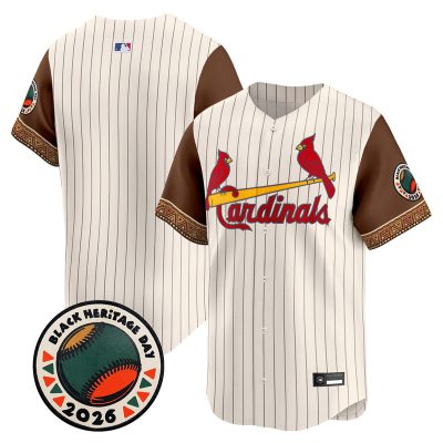 Men's St. Louis Cardinals 2026 Black Heritage Day Vapor Premier Limited Jersey - Stitched - Pinstripe / Team