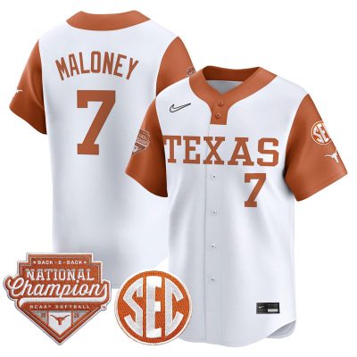 Men's Texas Longhorns 2026 Back-To-Back World Series (WCWS) Champions Vapor Premier Limited Jersey - Alternate / Ashton Maloney