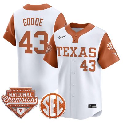Men's Texas Longhorns 2026 Back-To-Back World Series (WCWS) Champions Vapor Premier Limited Jersey - Alternate / Leighann Goode