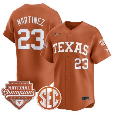 Men's Texas Longhorns 2026 Back-To-Back World Series (WCWS) Champions Vapor Premier Limited Jersey - Orange / Viviana Martinez