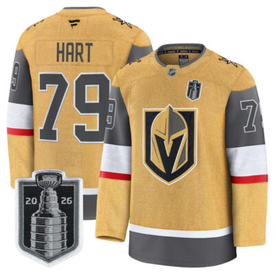 Men's Vegas Golden Knights 2026 Stanley Cup Champions Premium Jersey - Gold / Carter Hart