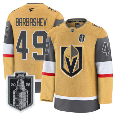 Men's Vegas Golden Knights 2026 Stanley Cup Champions Premium Jersey - Gold / Ivan Barbashev