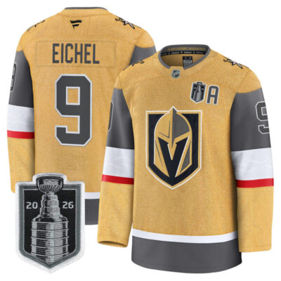 Men's Vegas Golden Knights 2026 Stanley Cup Champions Premium Jersey - Gold / Jack Eichel