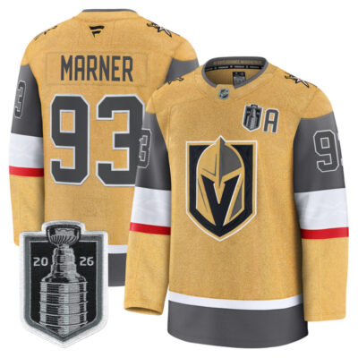 Men's Vegas Golden Knights 2026 Stanley Cup Champions Premium Jersey - Gold / Mitch Marner