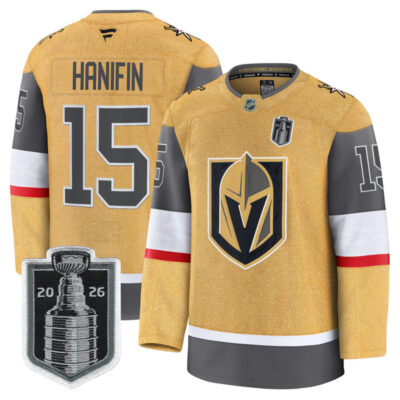 Men's Vegas Golden Knights 2026 Stanley Cup Champions Premium Jersey - Gold / Noah Hanifin