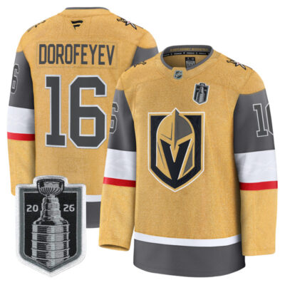 Men's Vegas Golden Knights 2026 Stanley Cup Champions Premium Jersey - Gold / Pavel Dorofeyev