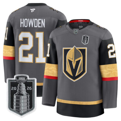 Men's Vegas Golden Knights 2026 Stanley Cup Champions Premium Jersey - Gray / Brett Howden