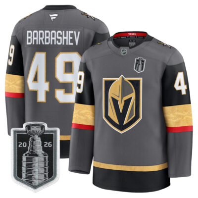 Men's Vegas Golden Knights 2026 Stanley Cup Champions Premium Jersey - Gray / Ivan Barbashev