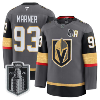 Men's Vegas Golden Knights 2026 Stanley Cup Champions Premium Jersey - Gray / Mitch Marner