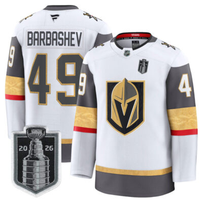 Men's Vegas Golden Knights 2026 Stanley Cup Champions Premium Jersey - White / Ivan Barbashev
