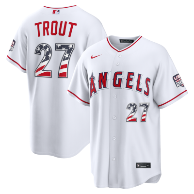 Mike Trout Los Angeles Angels USA 250 Fourth of July Home Stadium Jersey - White