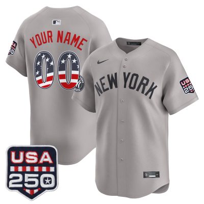New York Yankees USA 250 Fourth of July Vapor Premier Limited Custom Jersey - Gray