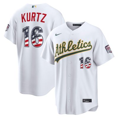 Nick Kurtz Athletics USA 250 Fourth of July Home Stadium Jersey - White