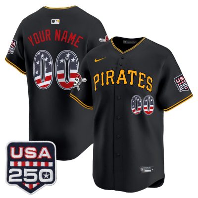 Pittsburgh Pirates USA 250 Fourth of July Vapor Premier Limited Custom Jersey - Black