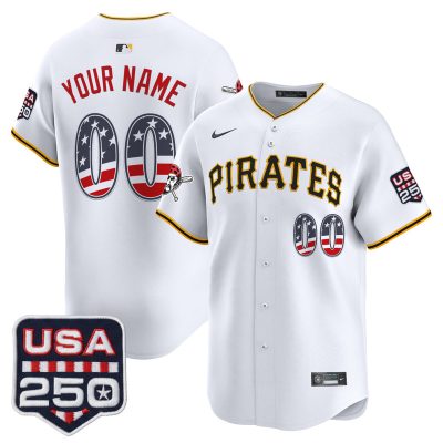 Pittsburgh Pirates USA 250 Fourth of July Vapor Premier Limited Custom Jersey - White