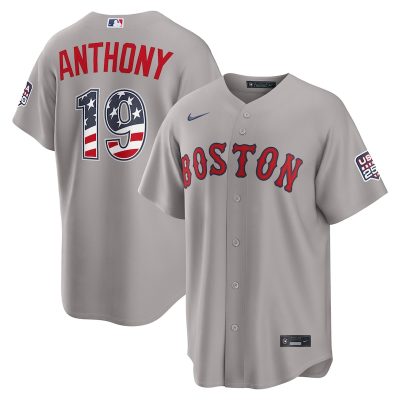 Roman Anthony Boston Red Sox USA 250 Fourth of July Road Stadium Jersey - Gray