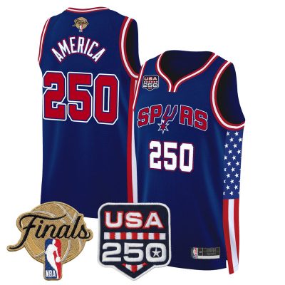 San Antonio Spurs "America 250 Edition" 2026 Finals patch Swingman Stitched Jersey - Royal / 250 America