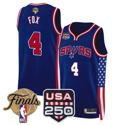 San Antonio Spurs "America 250 Edition" 2026 Finals patch Swingman Stitched Jersey - Royal / De'Aaron Fox
