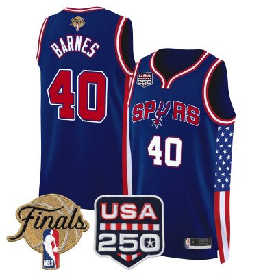 San Antonio Spurs "America 250 Edition" 2026 Finals patch Swingman Stitched Jersey - Royal / Harrison Barnes