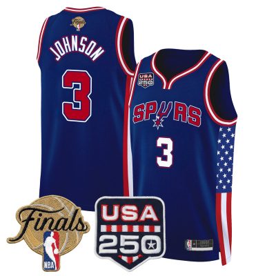 San Antonio Spurs "America 250 Edition" 2026 Finals patch Swingman Stitched Jersey - Royal / Keldon Johnson