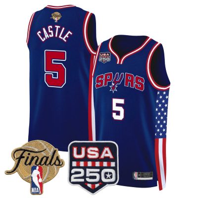 San Antonio Spurs "America 250 Edition" 2026 Finals patch Swingman Stitched Jersey - Royal / Stephon Castle