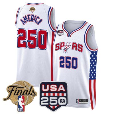 San Antonio Spurs "America 250 Edition" 2026 Finals patch Swingman Stitched Jersey - White / 250 America