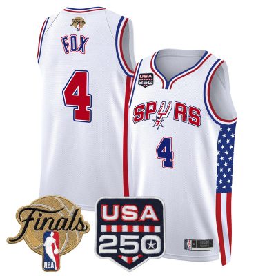 San Antonio Spurs "America 250 Edition" 2026 Finals patch Swingman Stitched Jersey - White / De'Aaron Fox