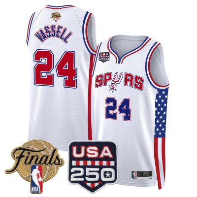 San Antonio Spurs "America 250 Edition" 2026 Finals patch Swingman Stitched Jersey - White / Devin Vassell