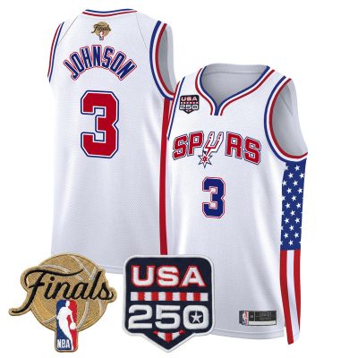 San Antonio Spurs "America 250 Edition" 2026 Finals patch Swingman Stitched Jersey - White / Keldon Johnson