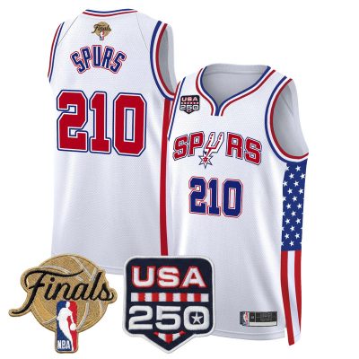 San Antonio Spurs "America 250 Edition" 2026 Finals patch Swingman Stitched Jersey - White / SPURS 210
