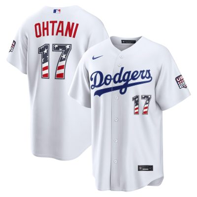 Shohei Ohtani Los Angeles Dodgers USA 250 Fourth of July Home Stadium Jersey - White